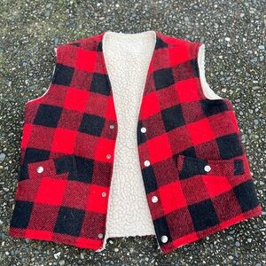 Red and Black Checkered Men's Vest